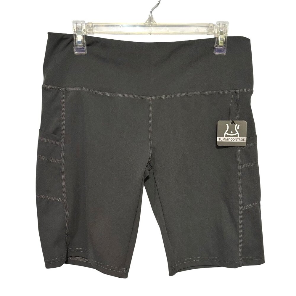 Starting Point Womens Tummy Control Performance Shorts‎ XL Gray With Pockets